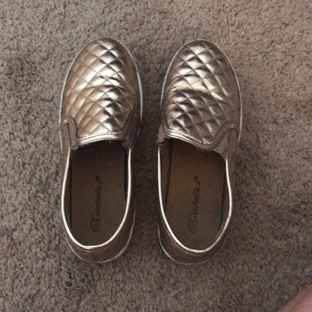 Rose gold slip on sneakers